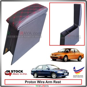 Proton Wira 4' Plywood PVC Armrest Center Console Box (Sponge+Diamond)